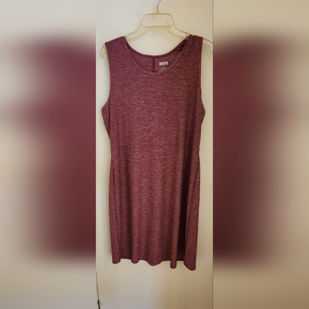 DULUTH TRADING CO Dark Heather Pink Armachillo Sleeveless Cooling Dress - size L
